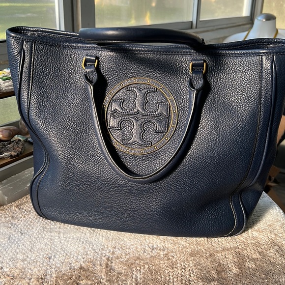 Tory Burch Handbags - TORY BURCH Leather XL size Royal blue tote